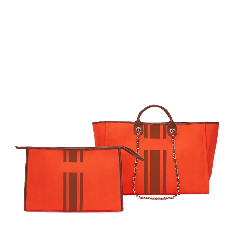 Tote And Ultimate Cosmetic Duo - Burnt Orange 3 Tote And Ultimate Cosmetic Duo - Burnt Orange