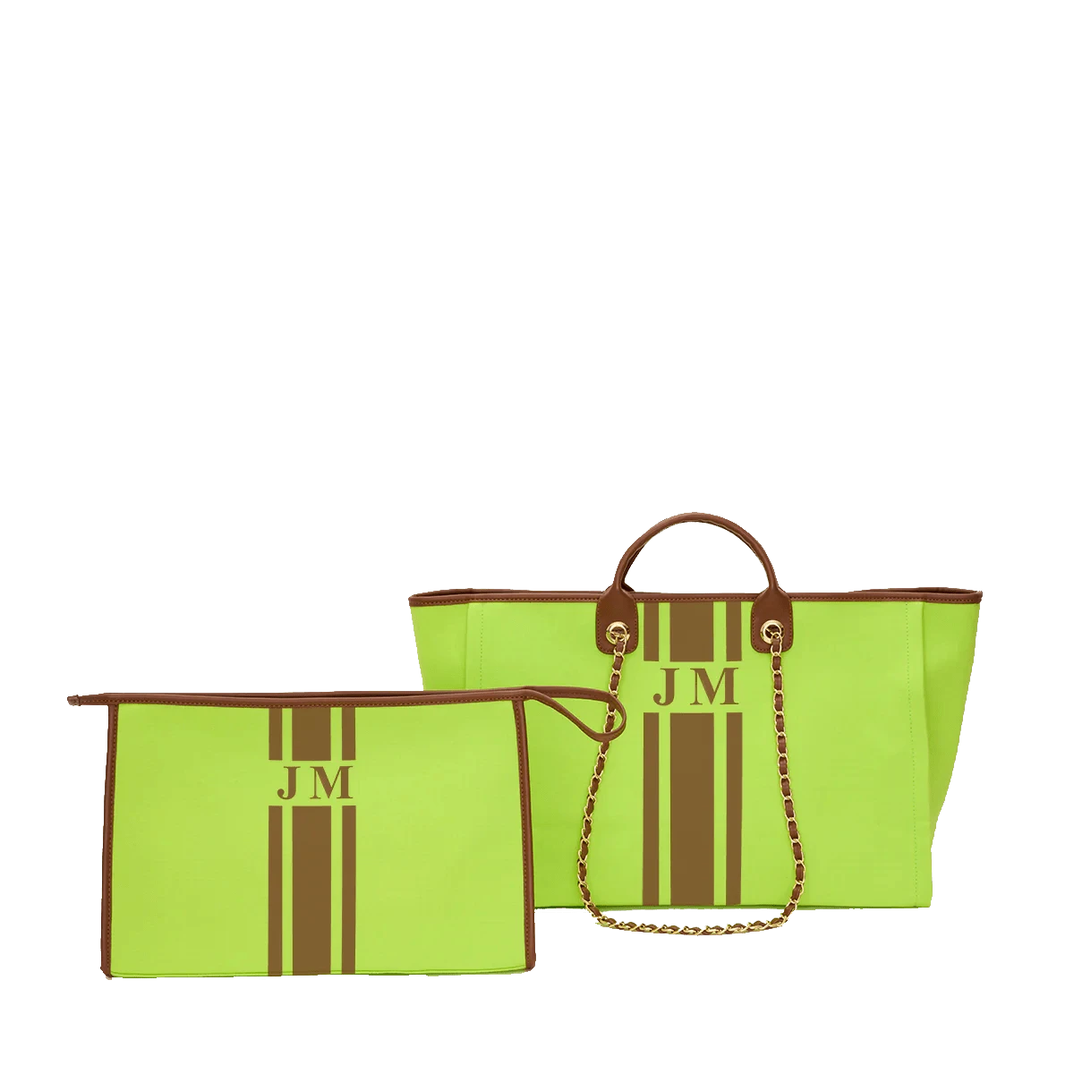 Tote And Ultimate Cosmetic Duo - Neon Green 3 Tote And Ultimate Cosmetic Duo - Neon Green