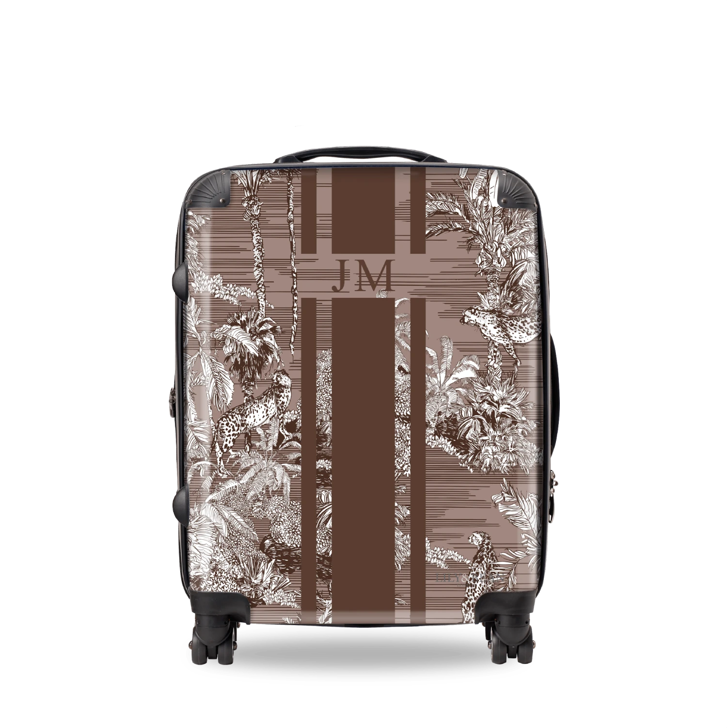 Tropical Print Hardshell Luggage - Cocoa 3 Tropical Print Hardshell Luggage - Cocoa