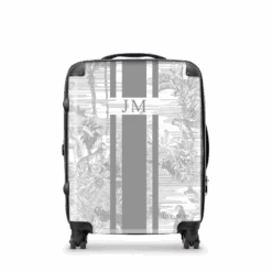 Tropical Print Hardshell Luggage - French Grey