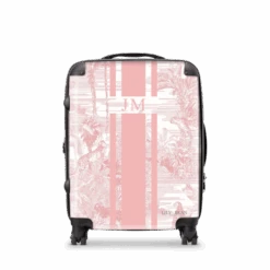 Tropical Print Hardshell Luggage - Pink