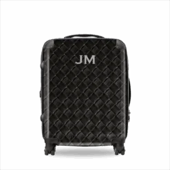 Woven Style Hardshell Luggage - Black