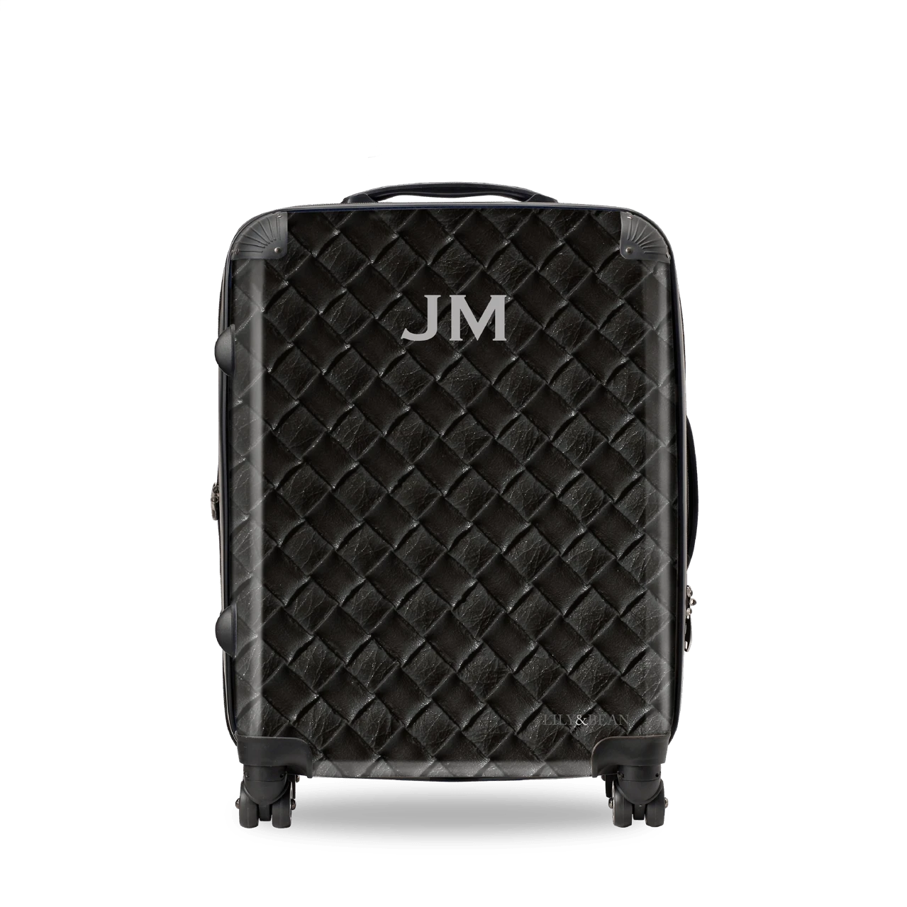 Woven Style Hardshell Luggage - Black 3 Woven Style Hardshell Luggage - Black