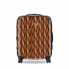 Woven Style Hardshell Luggage - Brown -Lily Bean Luggage Shop woven style hardshell luggage brown 535011